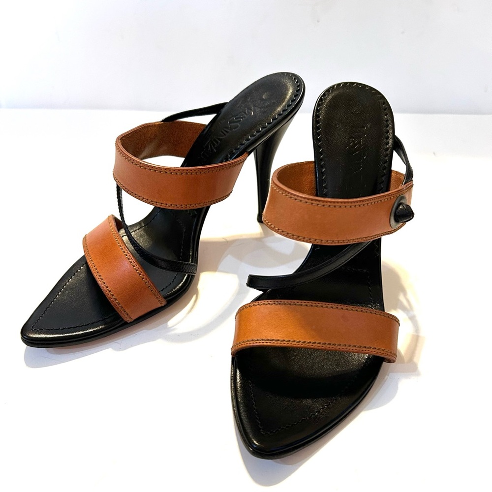 Yves Saint Laurent Leather Heels Worn Once Size 37-1/2 (7). Made in Italy. - Picture 14 of 14